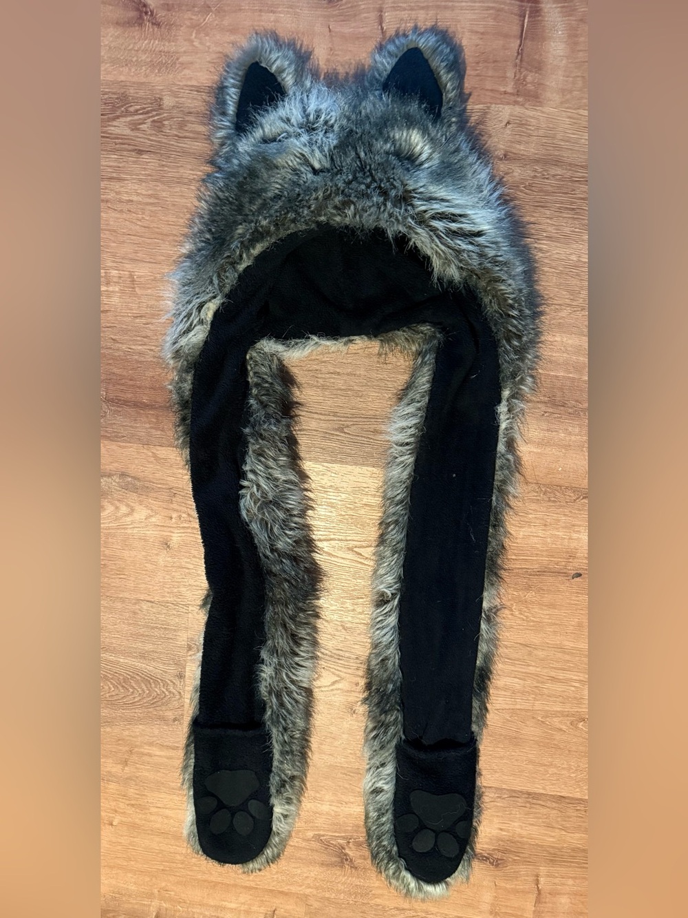 Faux Fur Wolf Hooded Scarf